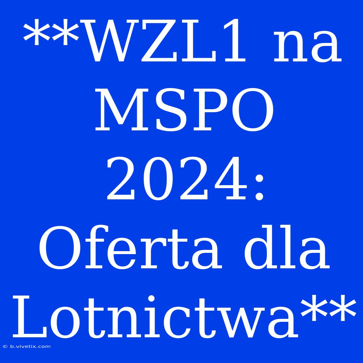 **WZL1 Na MSPO 2024: Oferta Dla Lotnictwa**