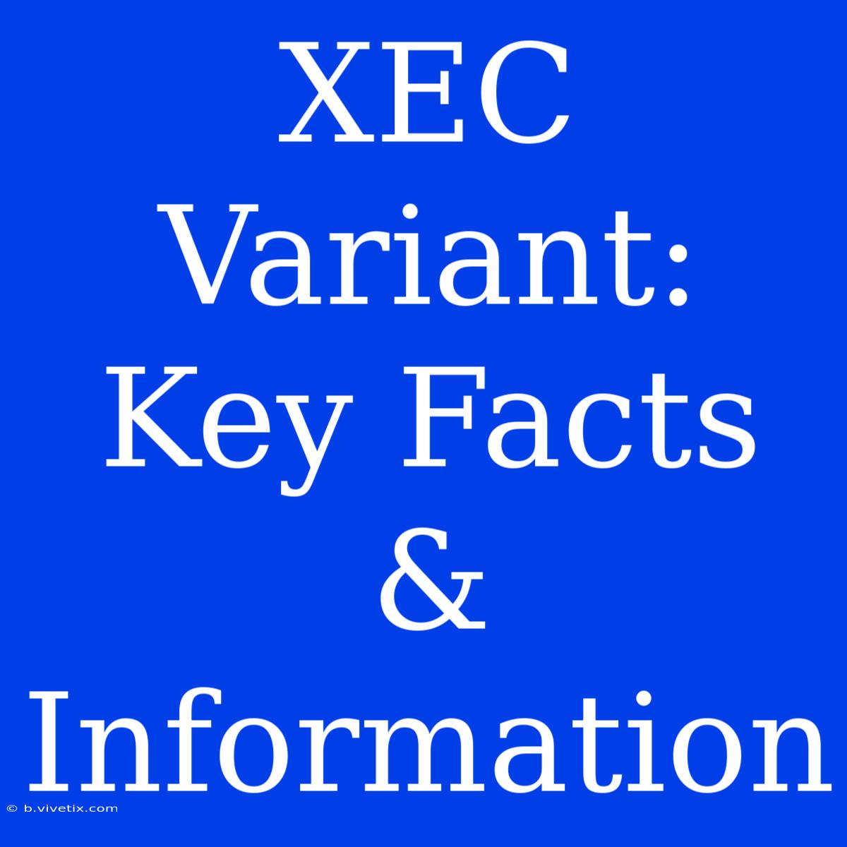 XEC Variant:  Key Facts & Information