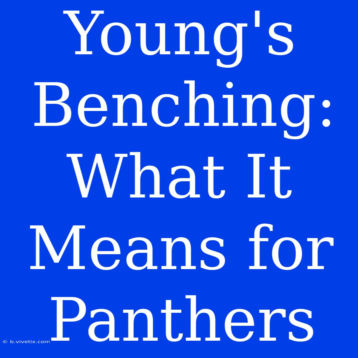 Young's Benching: What It Means For Panthers