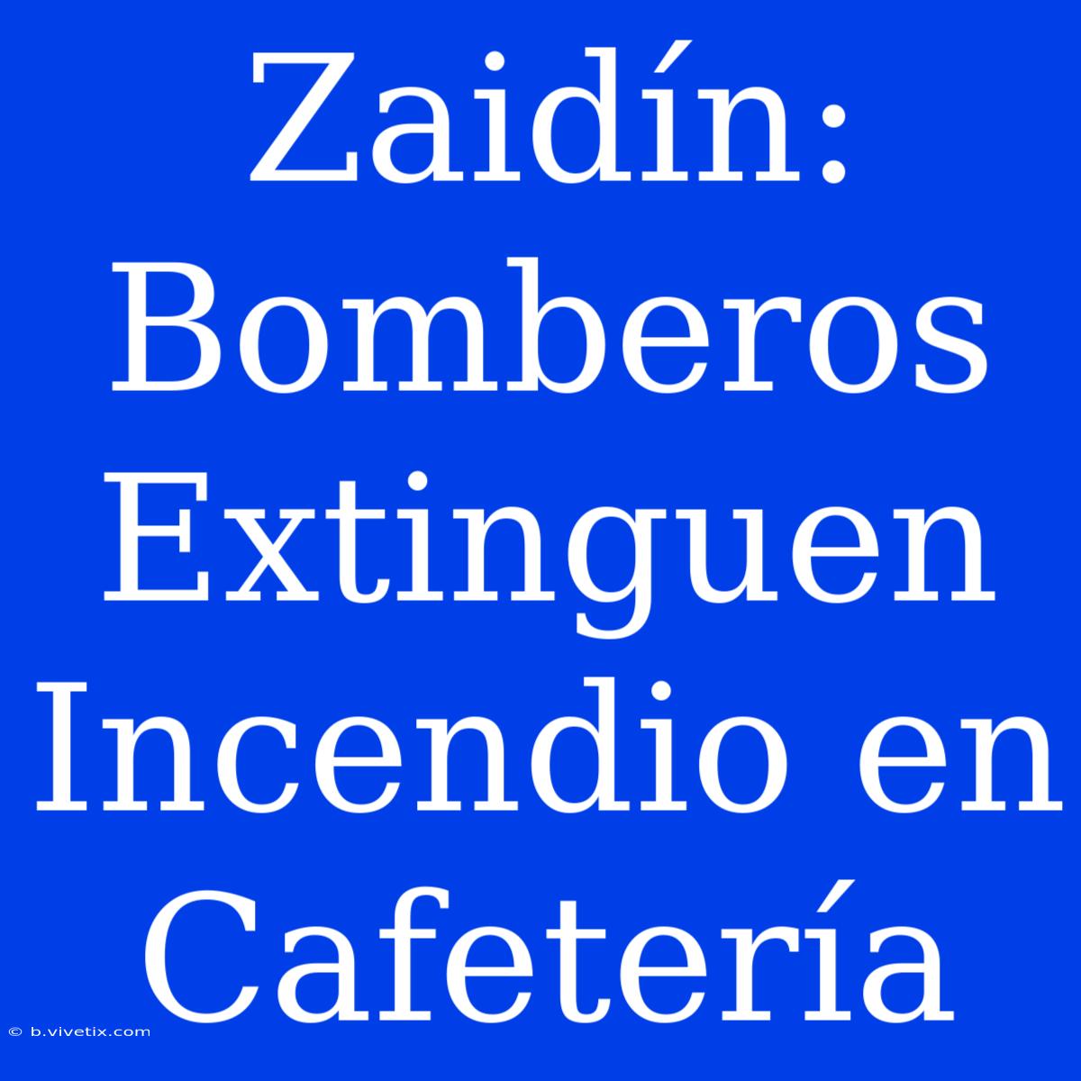 Zaidín: Bomberos Extinguen Incendio En Cafetería