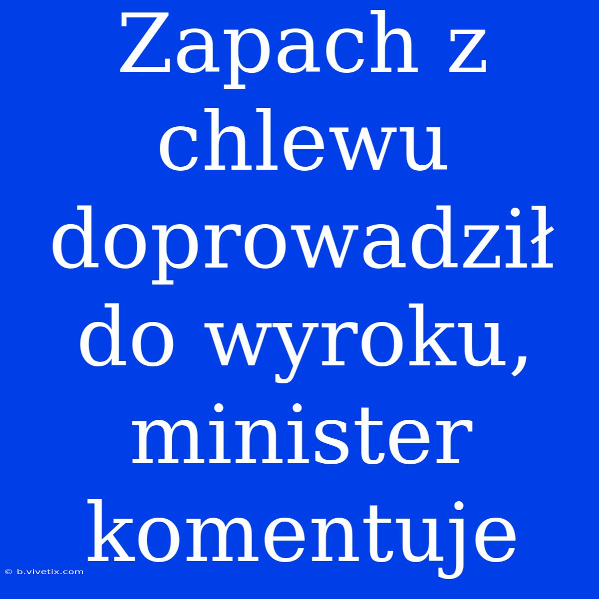 Zapach Z Chlewu Doprowadził Do Wyroku, Minister Komentuje 