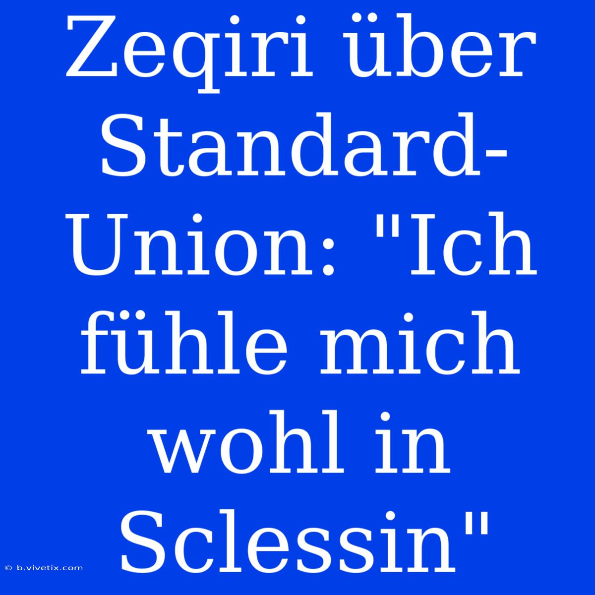 Zeqiri Über Standard-Union: 