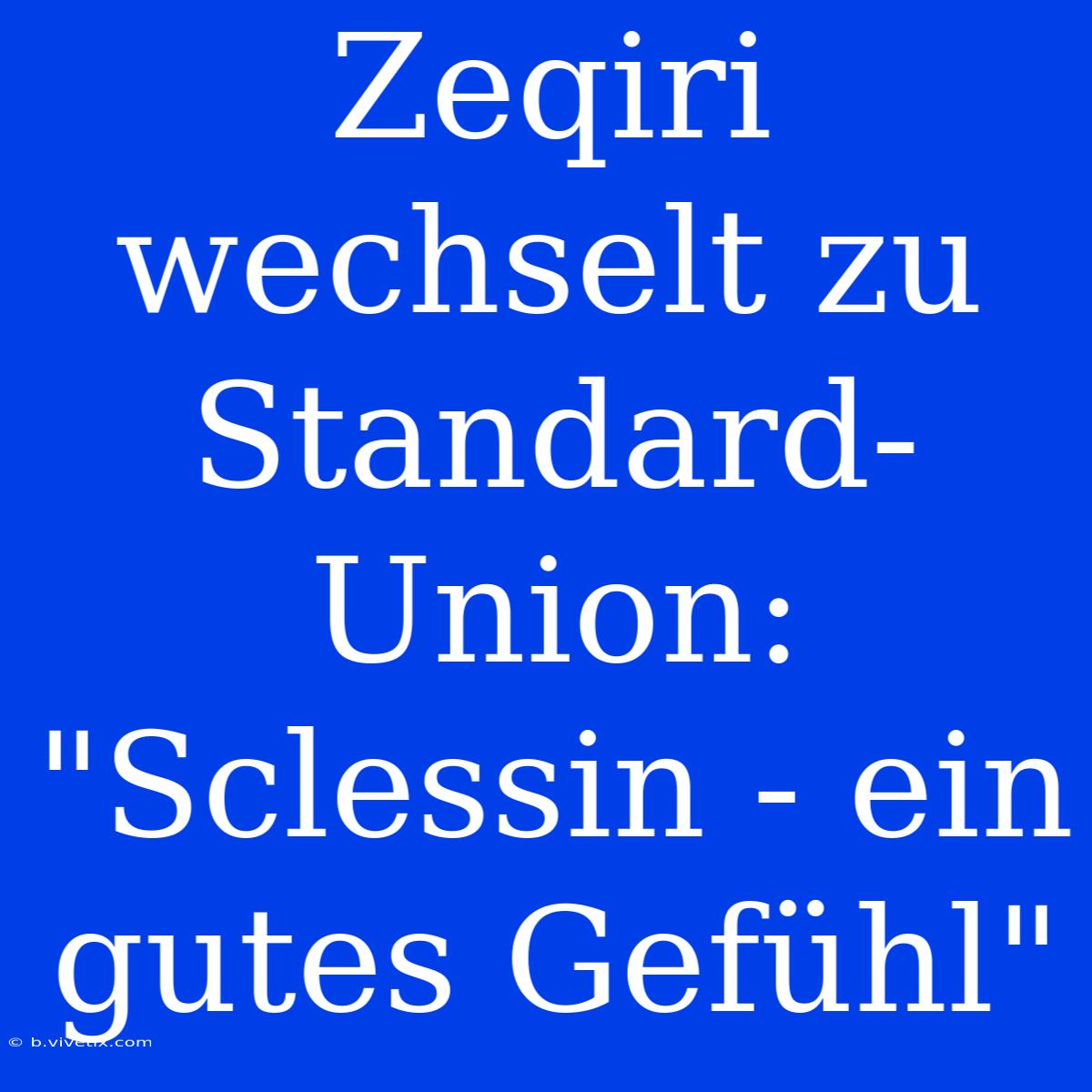 Zeqiri Wechselt Zu Standard-Union: 