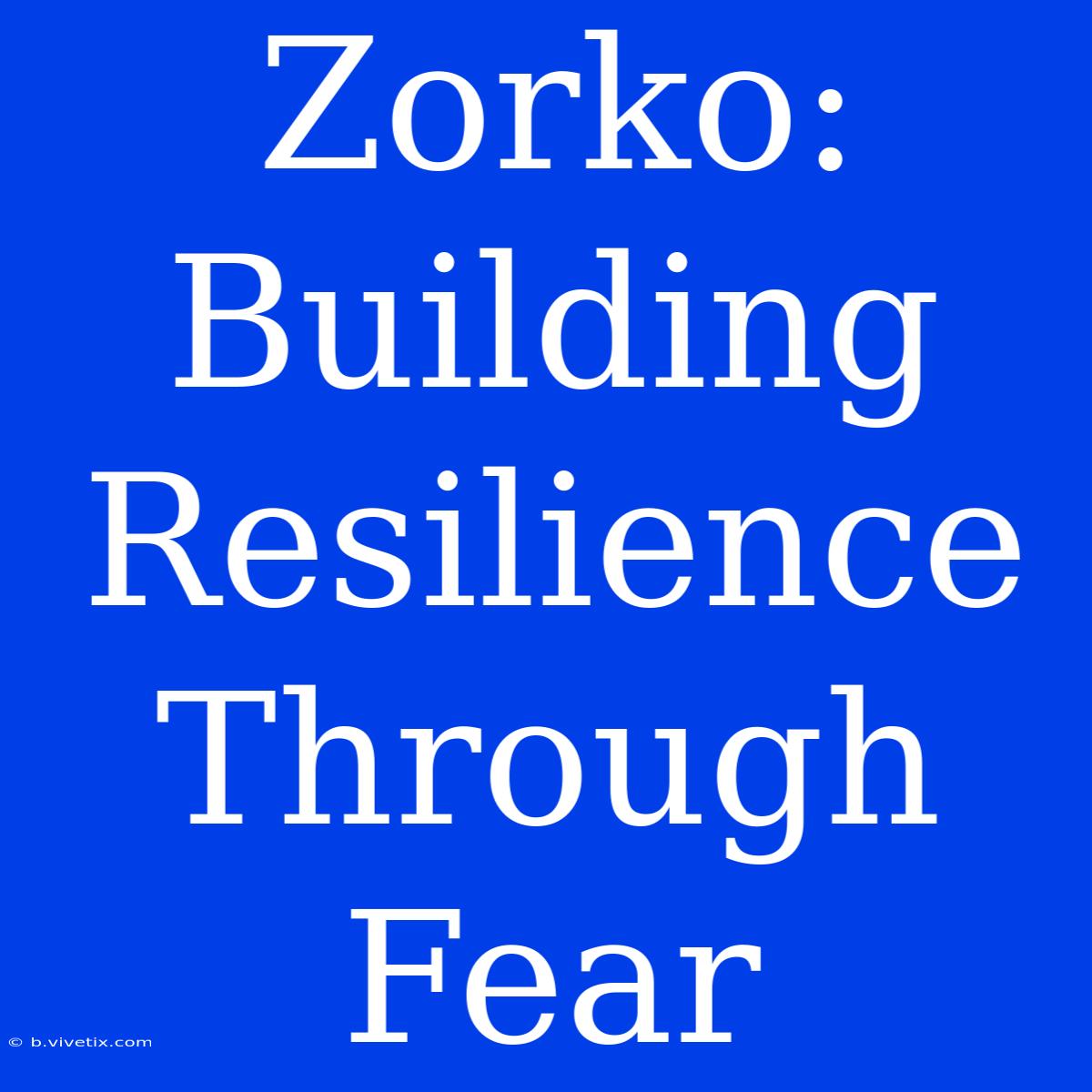 Zorko:  Building Resilience Through Fear