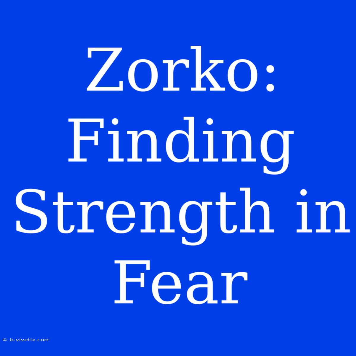 Zorko: Finding Strength In Fear