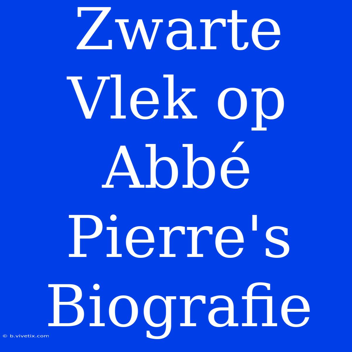 Zwarte Vlek Op Abbé Pierre's Biografie