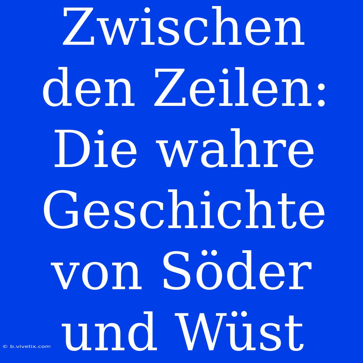 Zwischen Den Zeilen: Die Wahre Geschichte Von Söder Und Wüst 